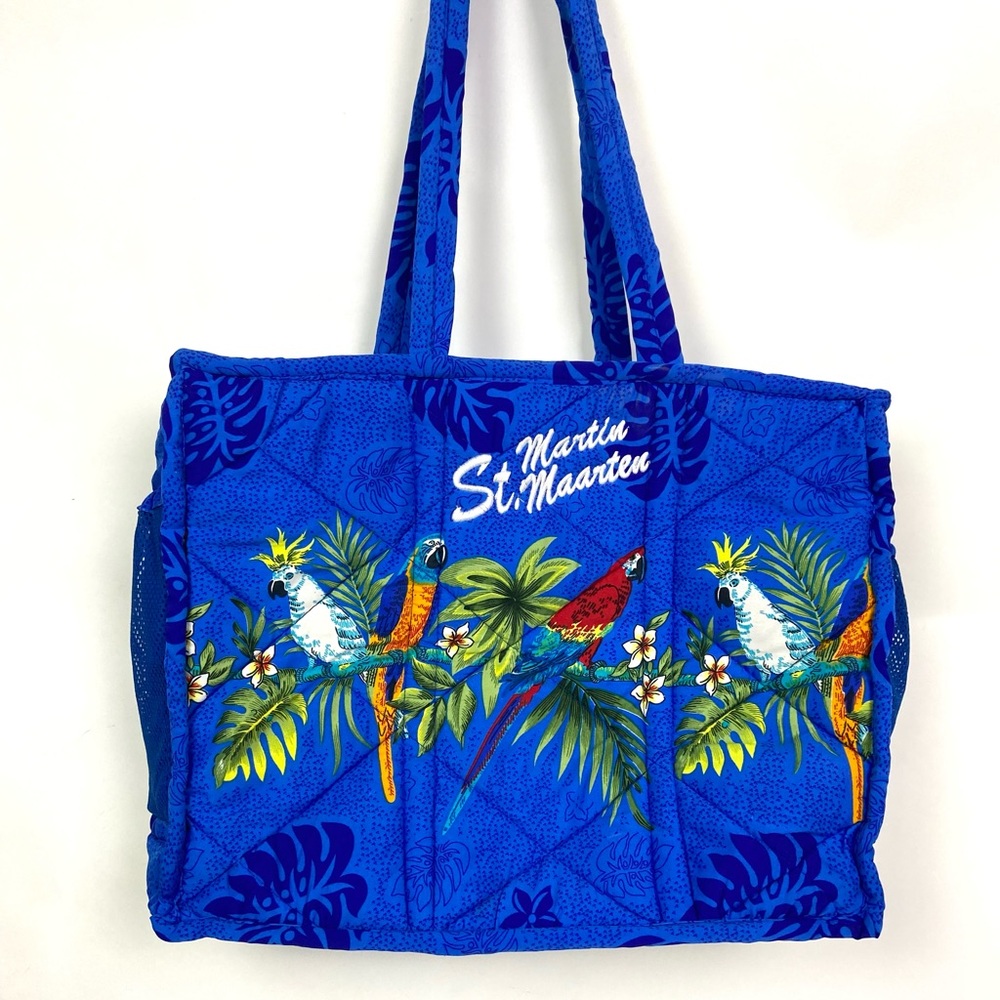 St Martin Blue Quilted Tote Bag